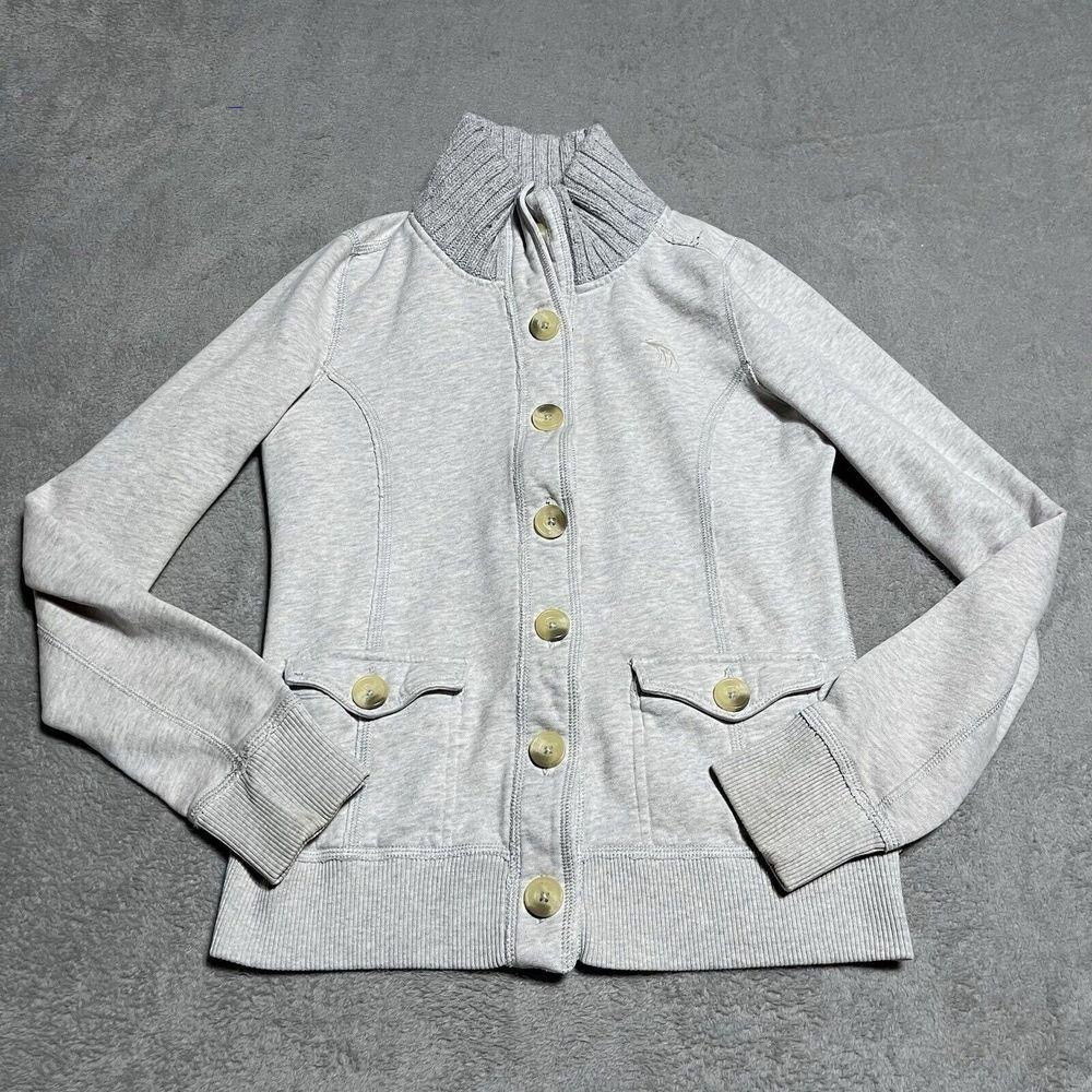 Abercrombie & Fitch Gray Bomber Sweater Jacket